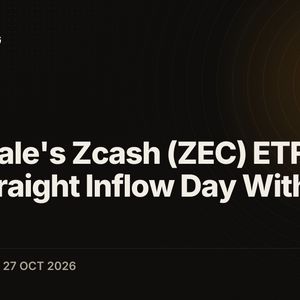 Grayscale's Zcash (ZEC) ETF Logs Fifth Straight Inflow Day With $1.96 Million