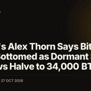 Galaxy's Alex Thorn Says Bitcoin (BTC) Bottomed as Dormant Supply Outflows Halve to 34,000 BTC