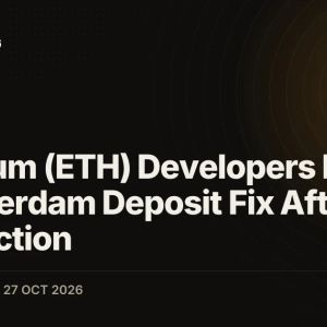 Ethereum (ETH) Developers Merge Glamsterdam Deposit Fix After Oct. 19 Rejection