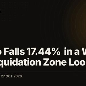 Crypto Falls 17.44% in a Week as a Liquidation Zone Looms