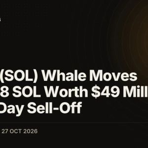 Solana (SOL) Whale Moves 482,228 SOL Worth $49 Million in Three-Day Sell-Off