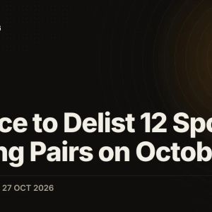 Binance to Delist 12 Spot Trading Pairs on October 30