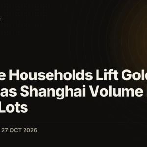 Chinese Households Lift Gold Buying as Shanghai Volume Hits 43 Million Lots