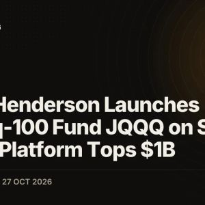 Janus Henderson Launches Nasdaq-100 Fund JQQQ on Stellar (XLM), Platform Tops $1B