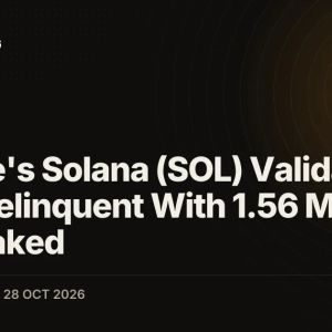 Solflare's Solana (SOL) Validator Goes Delinquent With 1.56 Million SOL Staked