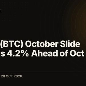 Bitcoin (BTC) October Slide Reaches 4.2% Ahead of Oct 31 Close