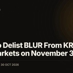 Upbit to Delist BLUR From KRW and BTC Markets on November 30