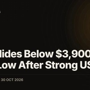 Gold Slides Below $3,900 to a 2026 Low After Strong US Data