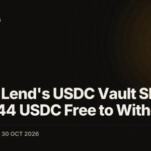 Jupiter Lend's USDC Vault Shows Just 8.44 USDC Free to Withdraw